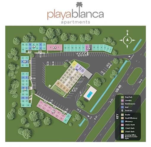 a site plan of playa babalanca apartments