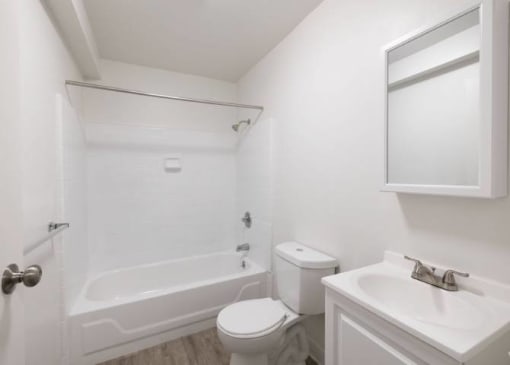 a bathroom with a toilet and a sink and a tub