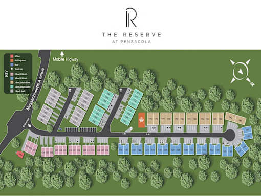 a site plan of the reserve apartments