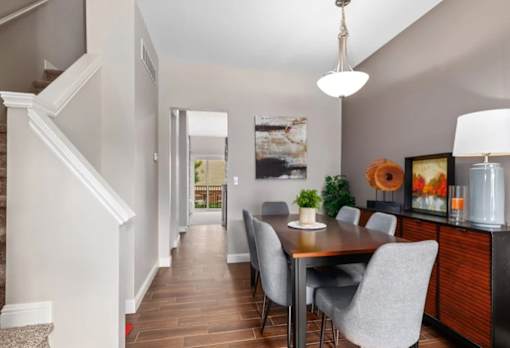 Decorated Dining Area at Encore Townhomes, Utica