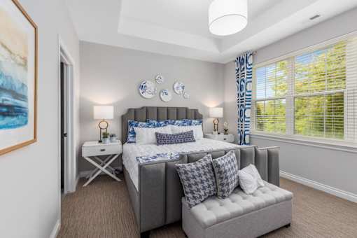 Comfortable Bedroom With Large Window at Encore at West Valley, White Lake, MI, Michigan, 48386
