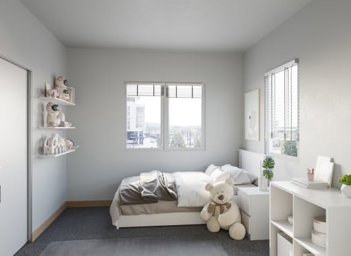Rendering of a furnished Bedroom