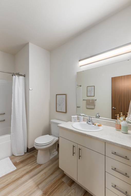 Bathroom spacious large mirror