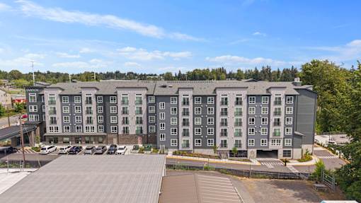 Apartment building exterior at Ovation at Paine Field
