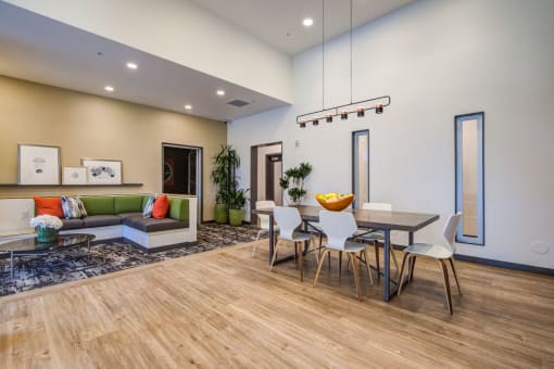 Clubhouse Kitchen Breakfast Bar with Stools at Discovery Heights, Washington