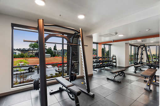 Gym at Solera Apartments, Renton, 98056