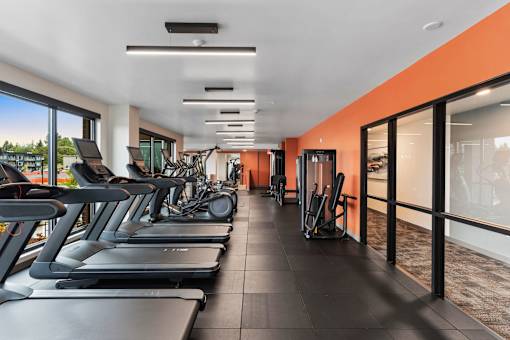 Gym with Treadmills at Solera Apartments, Washington