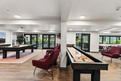 Game Room in Clubhouse at Solera Apartments, Renton, WA, 98056