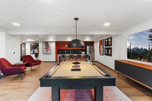 Modern Pool Table at Solera Apartments, Renton, WA