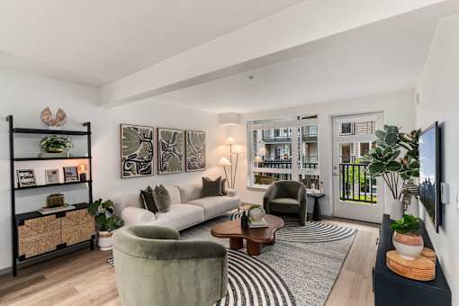 Living Room with Couch at Solera Apartments, Washington