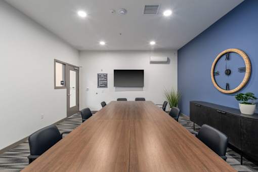 Community conference room at Kendrick Landing Apartments in Lakewood, WA