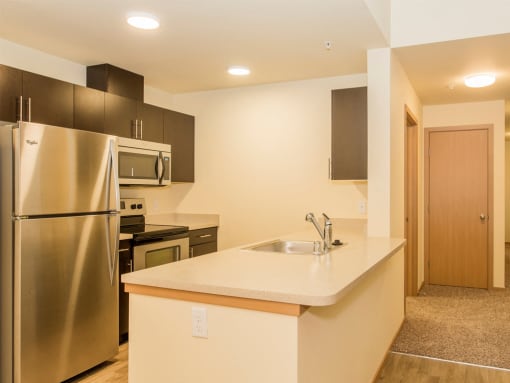 Fully Equipped Kitchen with Refrigerator, Microwave and Dishwasher