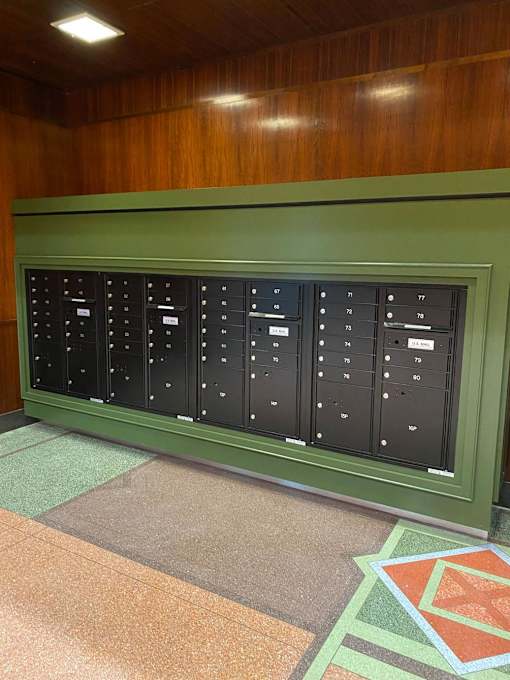 Amber Union Mailboxes, Falcon Heights, Minnesota