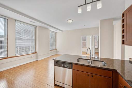 the preserve at ballantyne commons apartment kitchen and living room