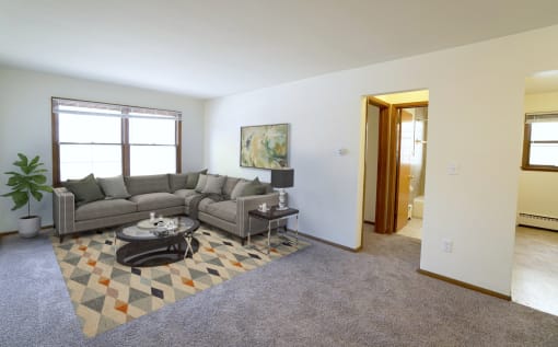 Adrian Street Flats Bedroom Staged, St. Paul, Minnesota