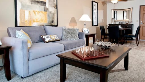 Village Meadows Apartments_Living Room Example