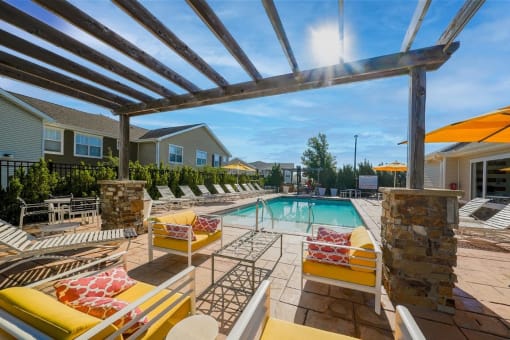 the swimming pool at our apartments