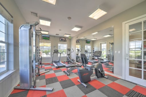 room with work out equipment
