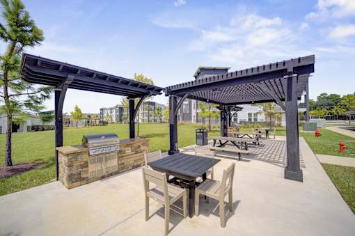 Picnic area with a grill at The Enclave at Deer Moss Creek, Niceville, FL