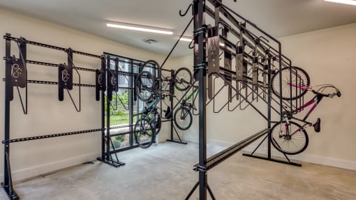the home has a bike rack with several bikes on it at Ainsworth, Richmond, Virginia
