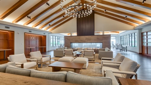 a large living room with couches and chairs and a fireplace at Ainsworth, Virginia