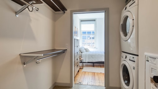 Laundry Closet at Residences at Richmond Trust, Richmond, VA