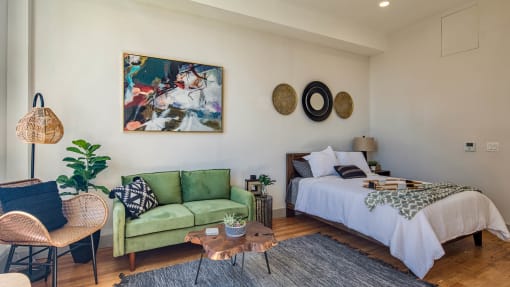 Living Area With Bedroom at Residences at Richmond Trust, Virginia