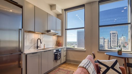 Studio Kitchen And Living Area at Residences at Richmond Trust, Richmond, VA