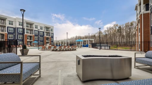 our apartments have an open courtyard with a fire pit at The Bella at Westchester, Virginia