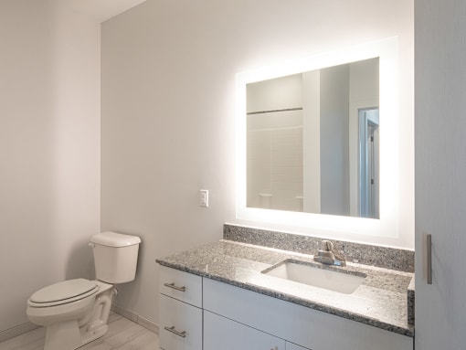 Bathroom at Helix Apartments in Chesapeake VA