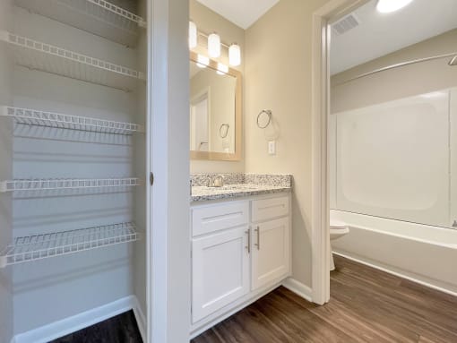 Bathroom area at Wendover River Oaks, Greensboro, NC
