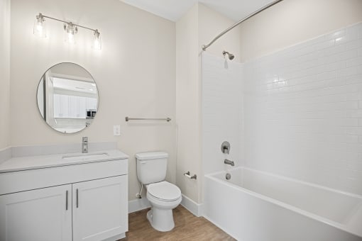 Featured A1 Floor Plan Bathroom Design with Bathtub and Vanity Feature Centro at Pine Nash, NC