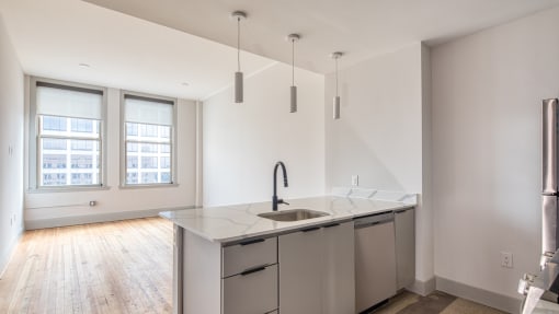 Stainless Steel Sink With Faucet In Kitchen at Residences at Richmond Trust, Richmond, 23219