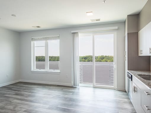 One bedroom interior at Helix Apartments in Chesapeake VA