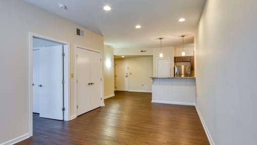 Living area Gramercy Row Apartment Homes