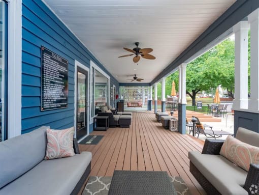 Porch at Bridges at Chapel Hill Apartments in Carrboro NC