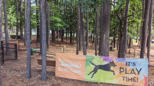 Dog park at Bridges at Chapel Hill Apartments in Carrboro NC