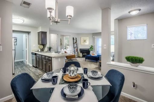 Dining  at Bridges at Chapel Hill Apartments in Carrboro NC