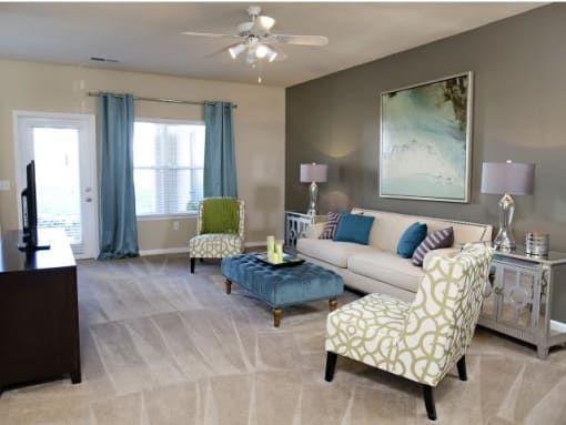 Living Room at Northridge Crossing Apartments in Raleigh NC