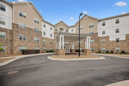 the preserve at ballantyne commons street entrance to apartment building