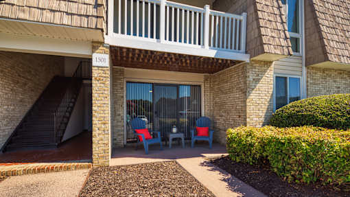 Patio at Bayville Apartments, Virginia Beach, Virginia