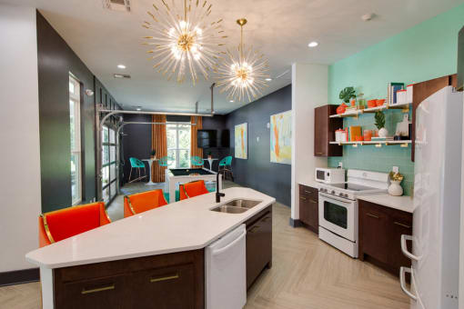 Clubhouse with Kitchen at Shellbrook Apartments in Raleigh NC