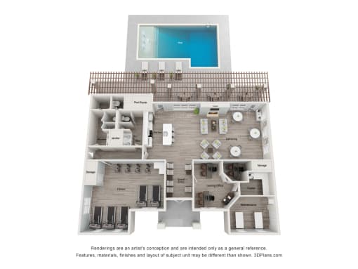 a typical floor plan of a 3 bedroom apartment