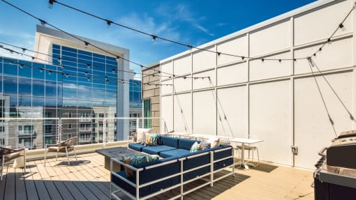 Rooftop patio at Helix Apartments in Chesapeake Va