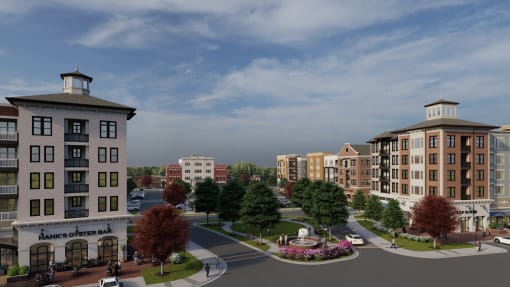 Long shot render of Sweetwater Town Center