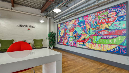 a mural at the hudson avenue office at The Hudson, Virginia, 23224