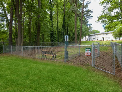 Dog park at Tryon Village apartments in Raleigh NC