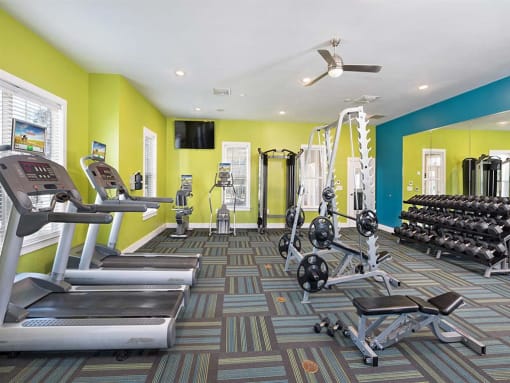 Equipped Fitness Center at Addison Crater Woods, Petersburg, VA 23805