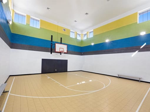 a basketball court with a basketball hoop in the middle of it at Addison Crater Woods, Petersburg, 23805