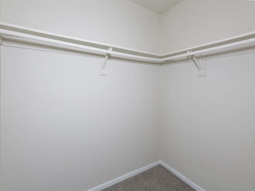 our apartments have a walk in closet with plenty of room to move around